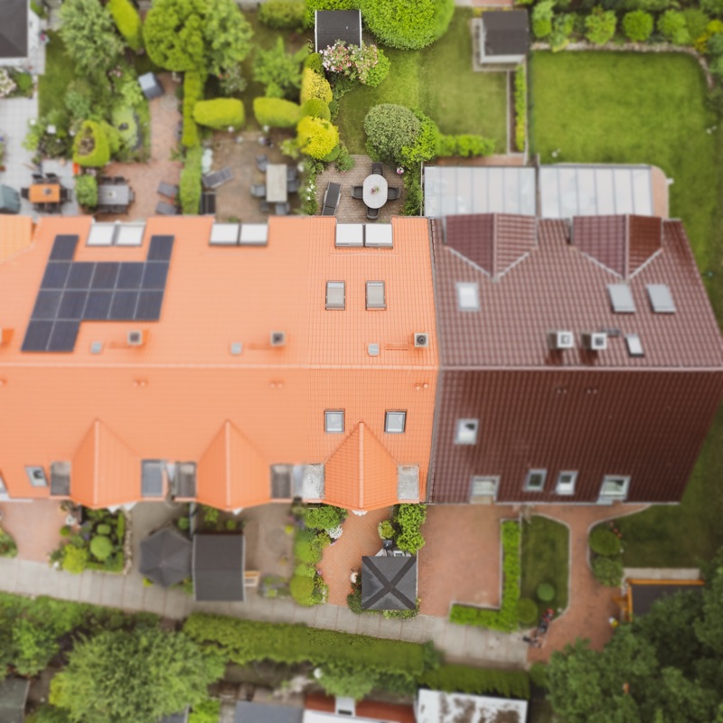 Luftaufnahme Reihenhaus Hamburg