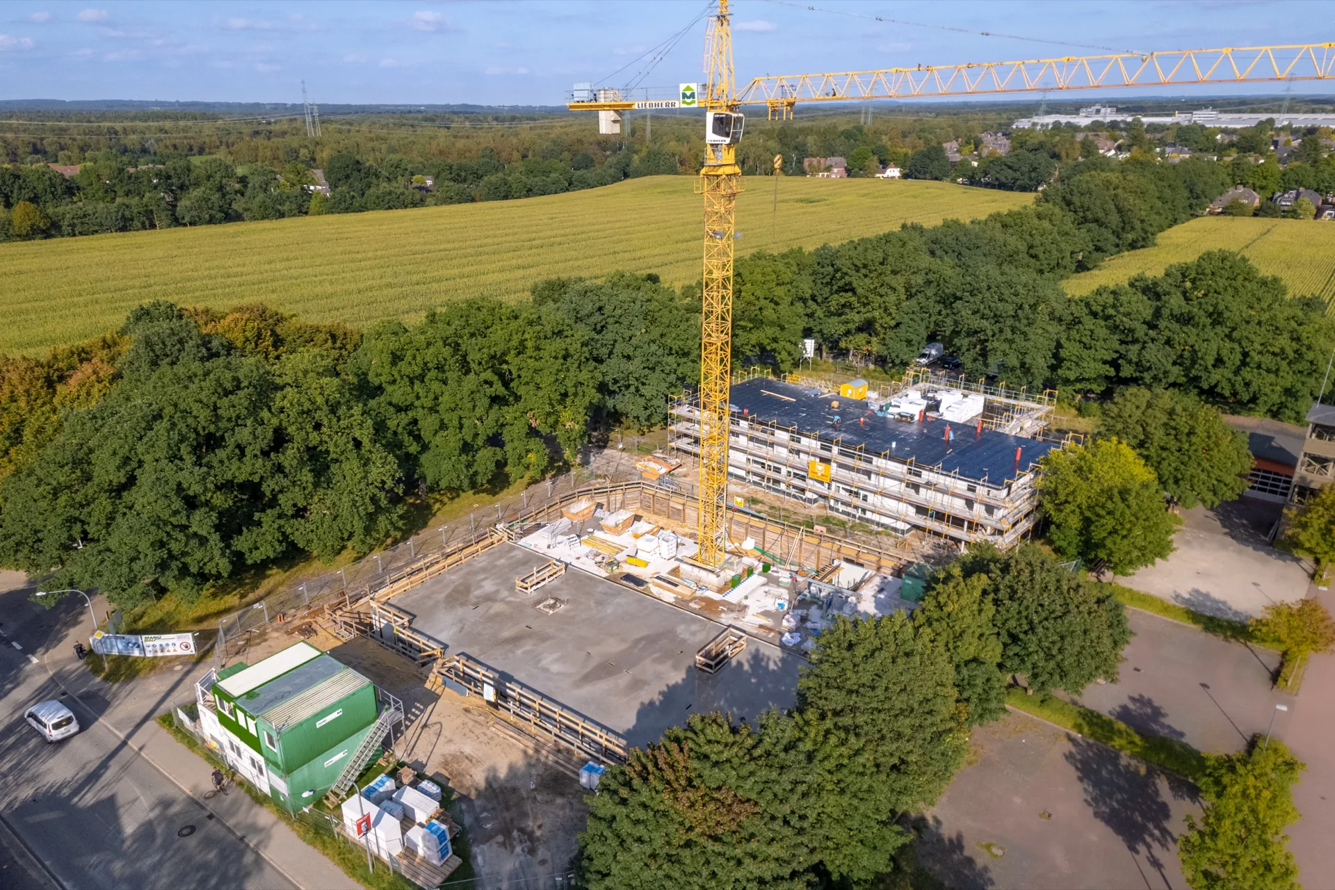 Luftaufnahme Hamburg bei Sonnenuntergang